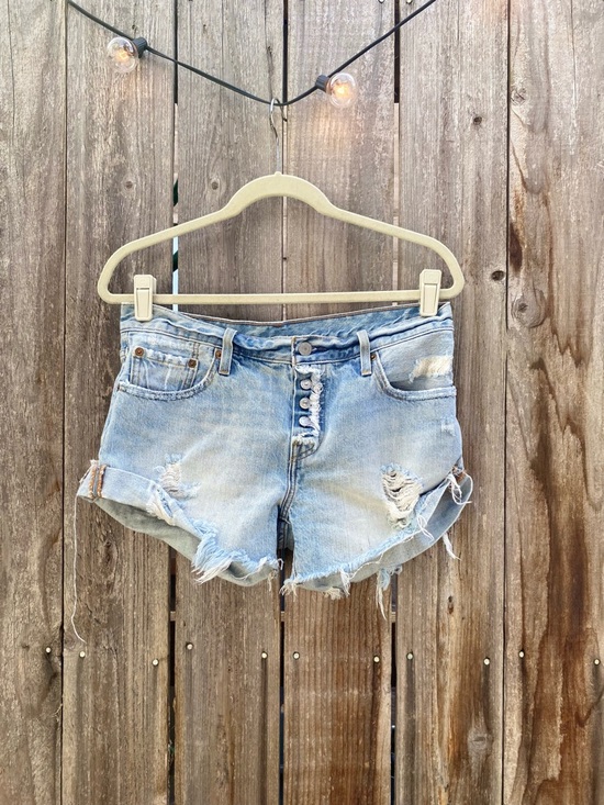 Levi's Pants - Light Wash Distressed Denim Women’s Shorts - Levi’s